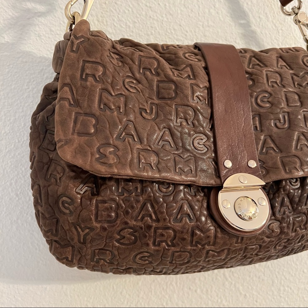 Marc Jacobs Brown Embossed Leather Shoulder Bag - Picture 3 of 16